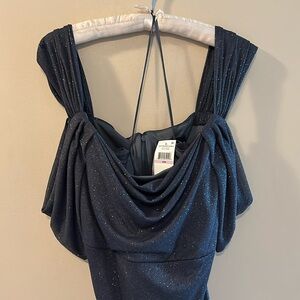 NWT Alex evenings, size 22W special occasion dress with ruched skirt in smoke